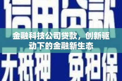 汉川金融科技公司贷款，创新驱动下的金融新生态