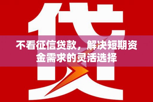 汉川不看征信贷款，解决短期资金需求的灵活选择