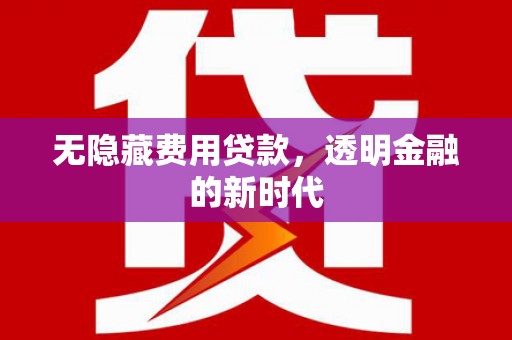 汉川无隐藏费用贷款，透明金融的新时代