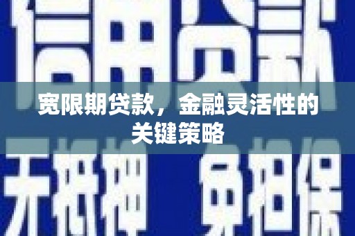 汉川宽限期贷款，金融灵活性的关键策略