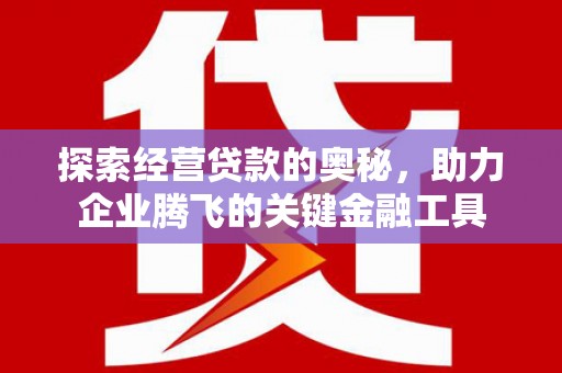 汉川探索经营贷款的奥秘，助力企业腾飞的关键金融工具