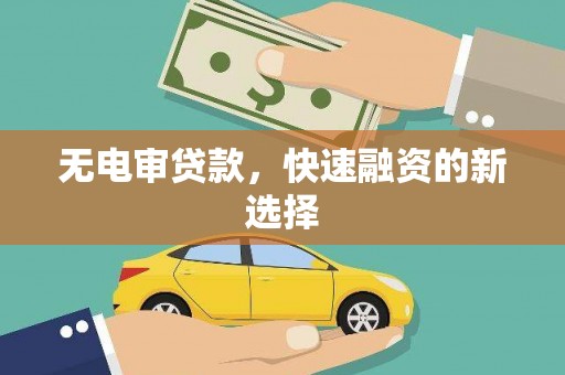 汉川无电审贷款，快速融资的新选择