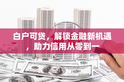 汉川白户可贷，解锁金融新机遇，助力信用从零到一