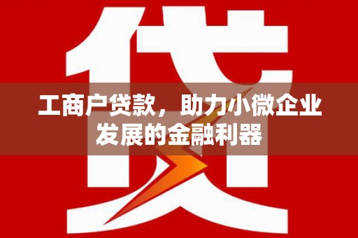 汉川工商户贷款，助力小微企业发展的金融利器