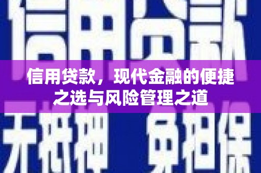 汉川信用贷款，现代金融的便捷之选与风险管理之道