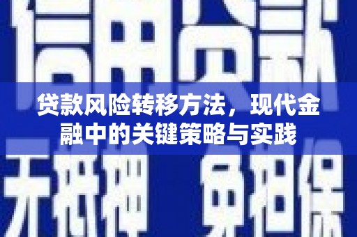 汉川贷款风险转移方法，现代金融中的关键策略与实践