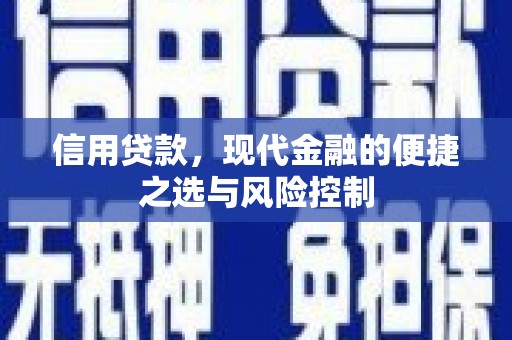 汉川信用贷款，现代金融的便捷之选与风险控制