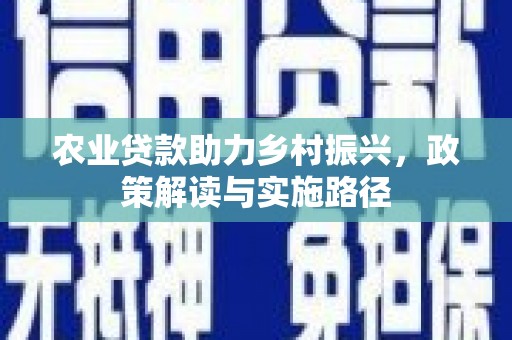 汉川农业贷款助力乡村振兴，政策解读与实施路径