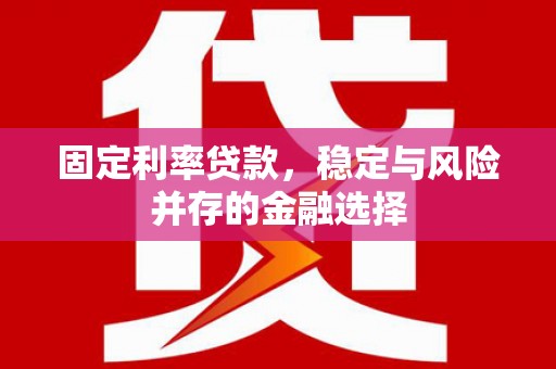汉川固定利率贷款，稳定与风险并存的金融选择