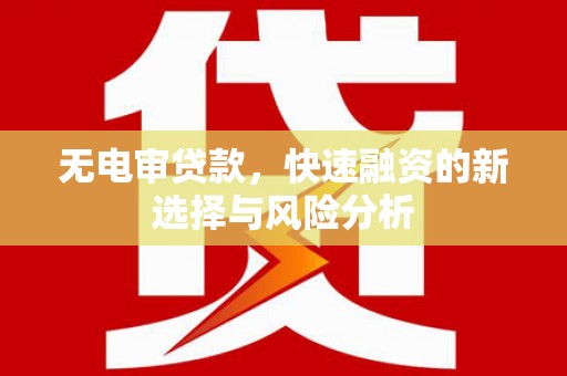 汉川无电审贷款，快速融资的新选择与风险分析