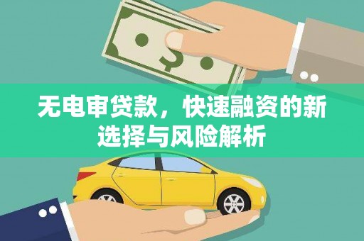汉川无电审贷款，快速融资的新选择与风险解析