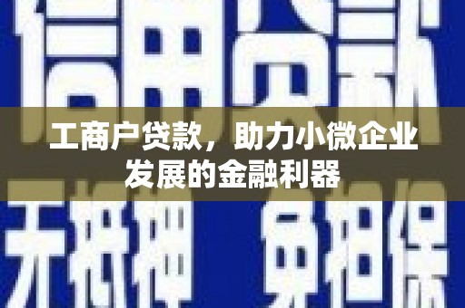 汉川工商户贷款，助力小微企业发展的金融利器