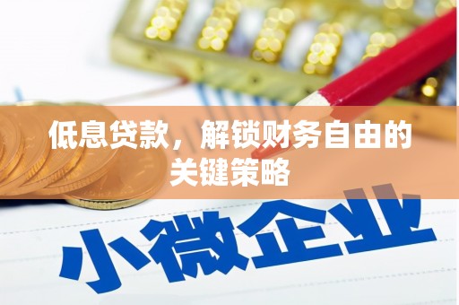 汉川低息贷款，解锁财务自由的关键策略
