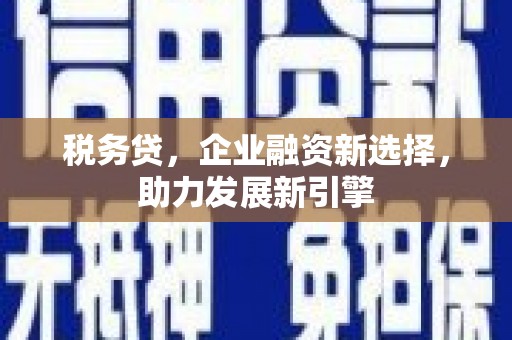汉川税务贷，企业融资新选择，助力发展新引擎