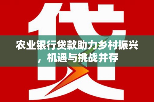 汉川农业银行贷款助力乡村振兴，机遇与挑战并存