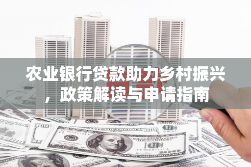 汉川农业银行贷款助力乡村振兴，政策解读与申请指南