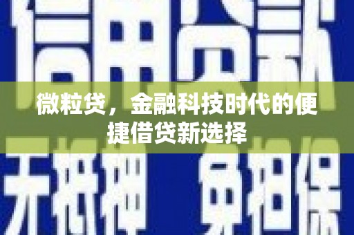 汉川微粒贷，金融科技时代的便捷借贷新选择