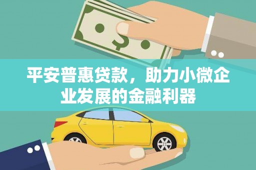 汉川平安普惠贷款，助力小微企业发展的金融利器